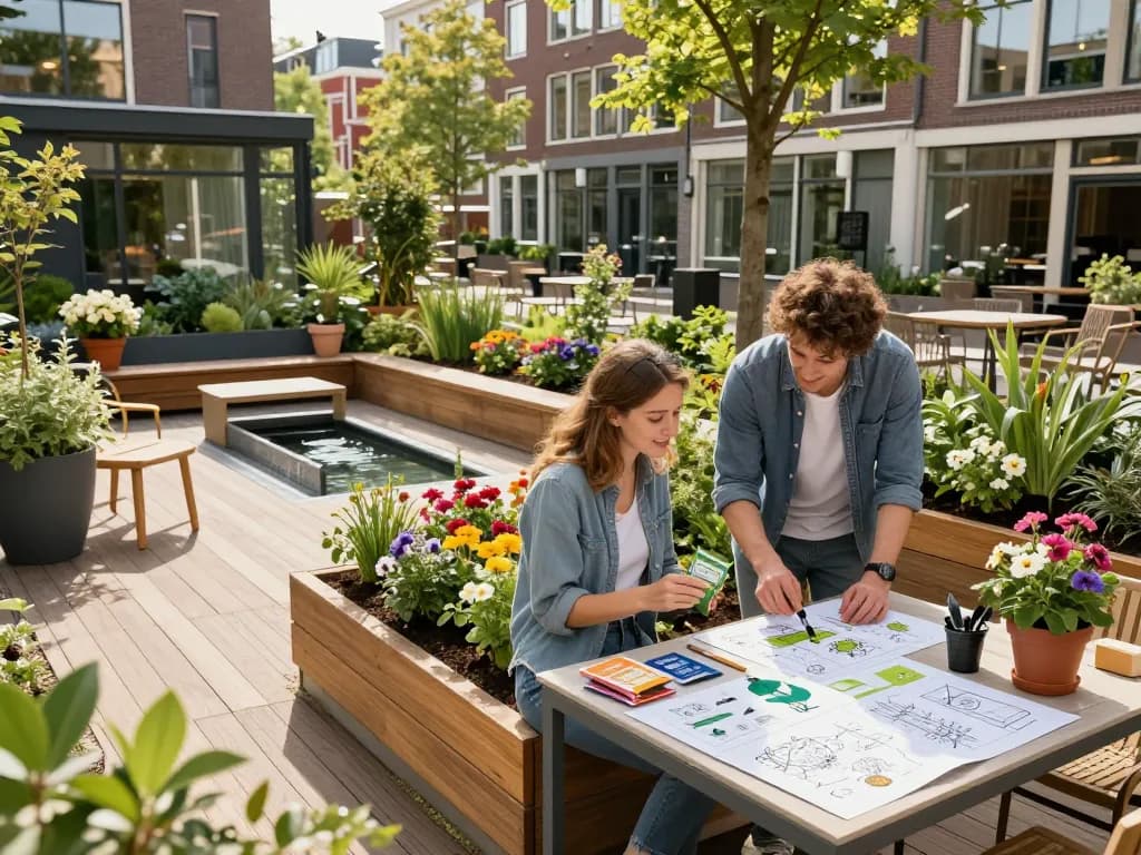 Bedrijven in Utrecht creëren innovatieve buitenruimtes met stijlvol tuinontwerp en milieuvriendelijk meubilair.