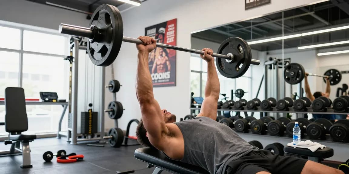 Bodybuilder lifting weights in a modern gym, demonstrating Prime Pharma Steroiden effectiveness.