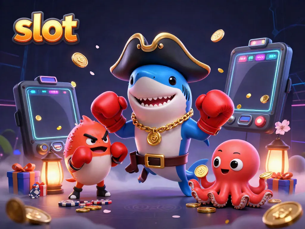 Experience thrilling gameplay with slot-themed characters and vibrant casino elements.