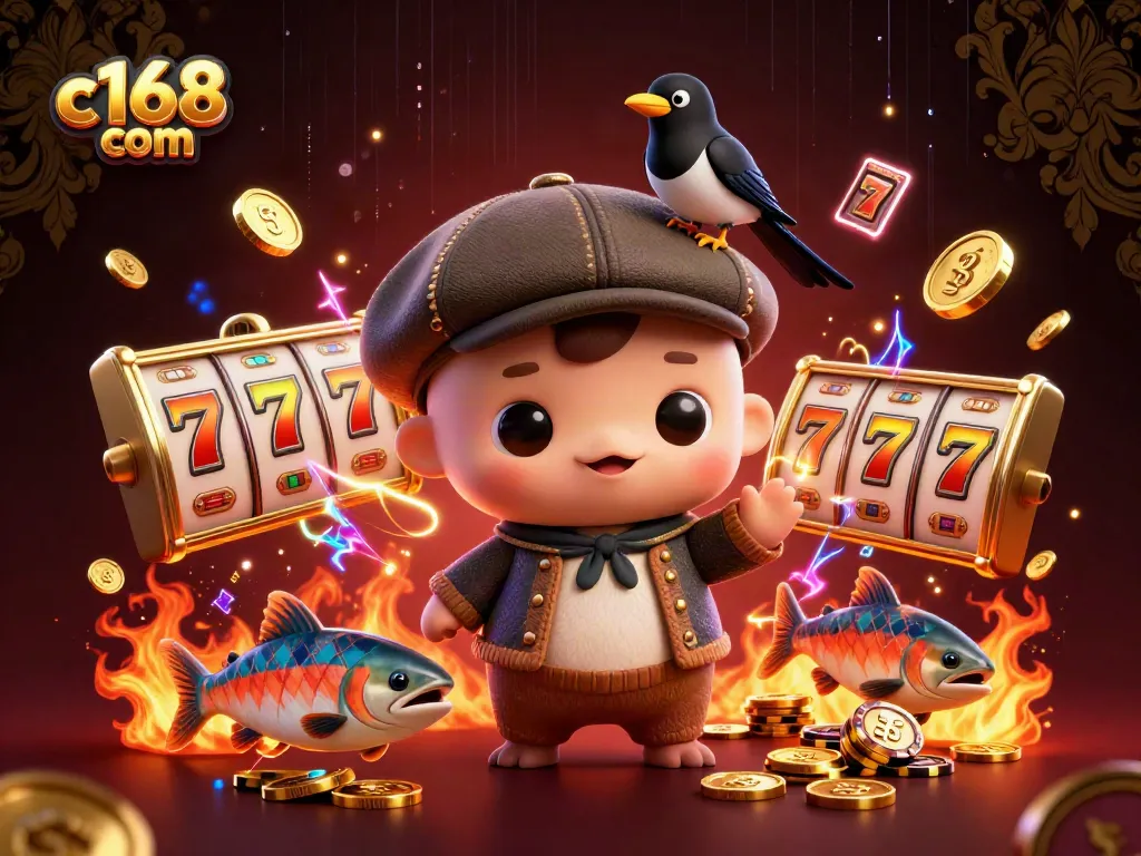 Experience gaming thrills with c168 com's vibrant slot scene featuring Nessie and friends.