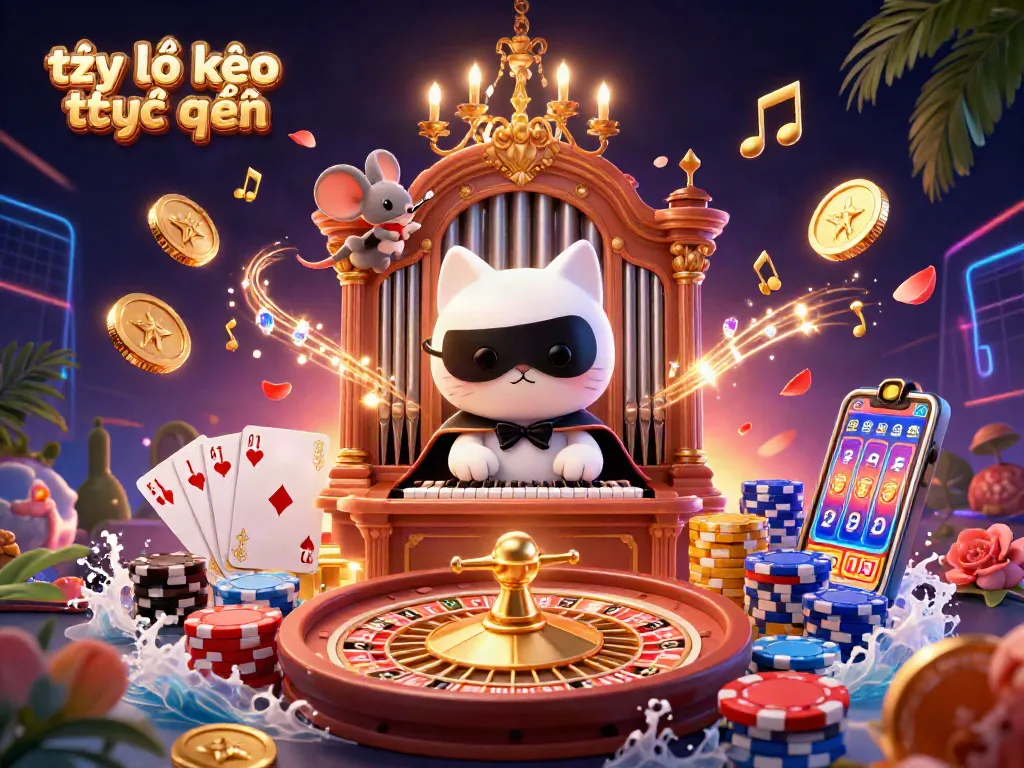 Engage with tỷ lệ kèo trực tuyến through this captivating 3D casino scene featuring animated characters and vibrant game elements.