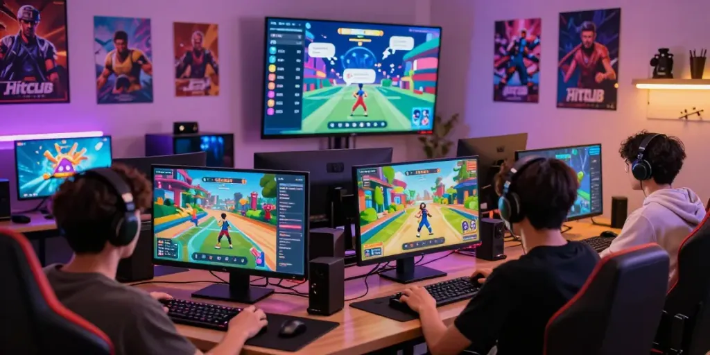 Exciting online gaming scene showcasing players engaged with Hitclub's vibrant interface and virtual leaderboard.