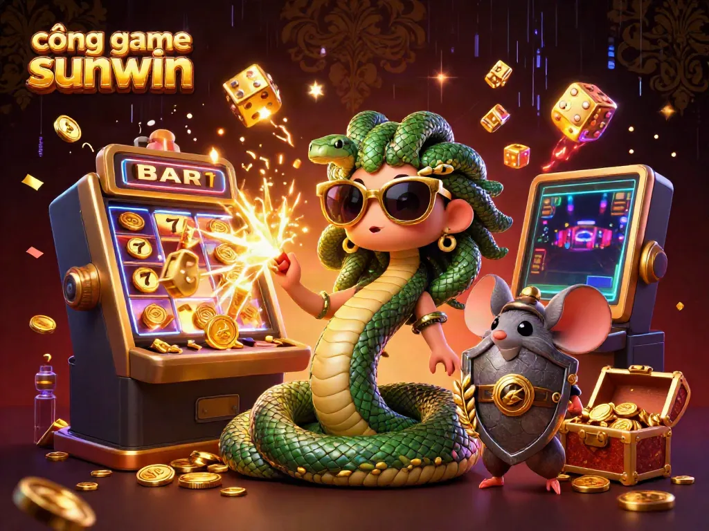 Experience the thrilling action at cổng game sunwin, with your favorite characters and dynamic casino elements in a rich 3D illustration.