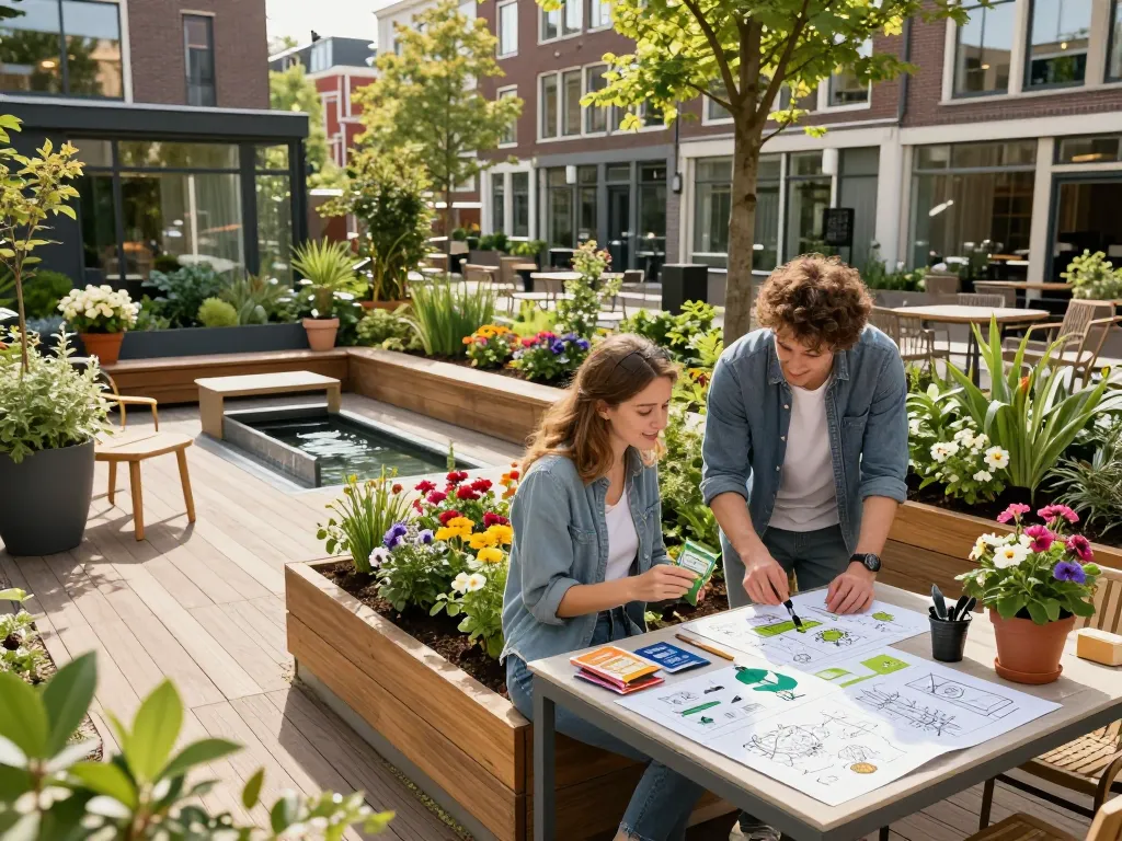Bedrijven in Utrecht creëren innovatieve buitenruimtes met stijlvol tuinontwerp en milieuvriendelijk meubilair.