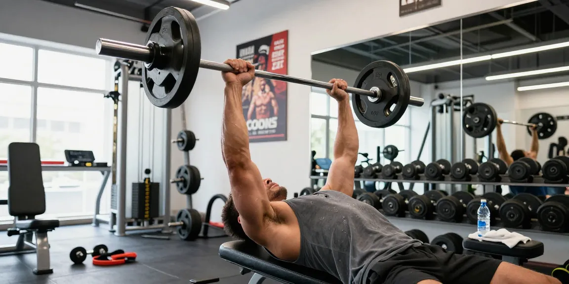 Bodybuilder lifting weights in a modern gym, demonstrating Prime Pharma Steroiden effectiveness.