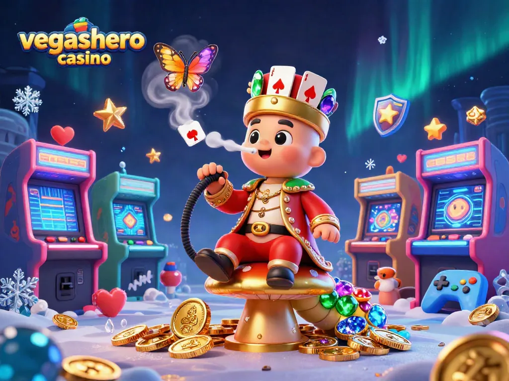 Play exciting games at vegashero casino with an enchanting scene featuring cartoon characters and glowing elements.