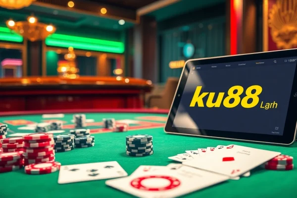 Engage with exciting casino gameplay showcasing link vào ku88 on a luxurious poker table.