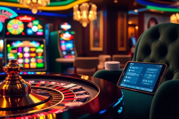 Experience vibrant casino action with link S8 showcasing roulette and poker elements for gamblers.