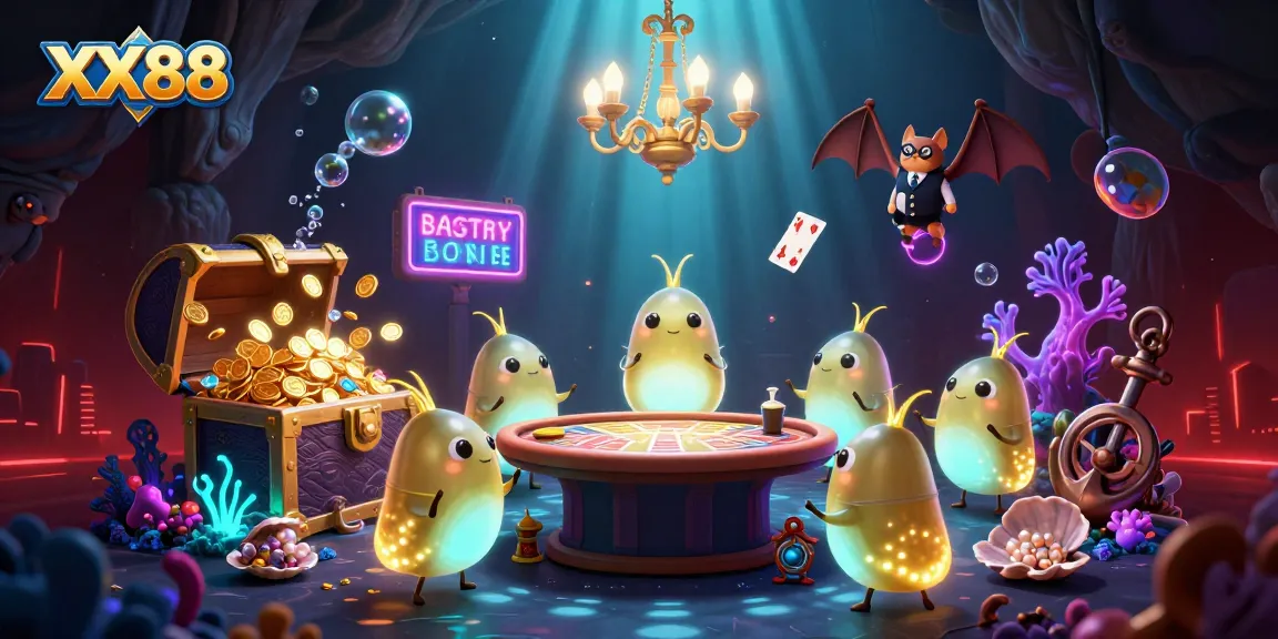 Experience the vibrant bioluminescent illumination of XX88's cave casino, where magic and gaming collide!