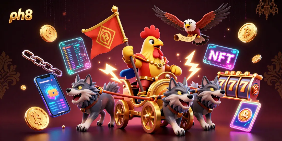 Engage in thrilling gameplay at ph8 with vibrant 3D casino characters and crypto elements.