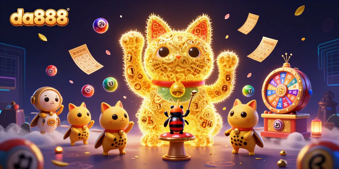 Experience the vibrant world of da888 with a magical lucky cat and dynamic casino elements.